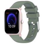 For Amazfit Pop Pro 20mm Smooth Solid Color Silicone Watch Band(Olive Green)