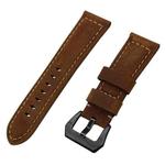 Frosted leather large black buckle For  Huawei Watch GT / Watch 2 Pro Watch Band(Dark brown)