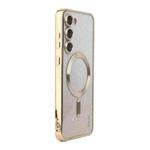 For Samsung Galaxy S24+ 5G ENKAY Hat-Prince Magnetic Glitter Plated TPU Phone Case with Lens Film(Golden)