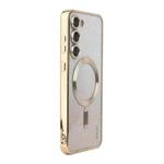 For Samsung Galaxy S25+ 5G ENKAY Hat-Prince Magnetic Glitter Plated TPU Phone Case with Lens Film(Golden)