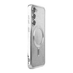 For Samsung Galaxy S25+ 5G ENKAY Hat-Prince Magnetic Glitter Plated TPU Phone Case with Lens Film(Silver)