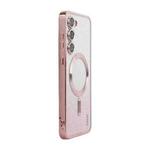 For Samsung Galaxy S25 5G ENKAY Hat-Prince Magnetic Glitter Plated TPU Phone Case with Lens Film(Pink)