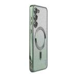 For Samsung Galaxy S25 5G ENKAY Hat-Prince Magnetic Glitter Plated TPU Phone Case with Lens Film(Green)