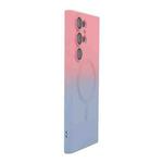 For Samsung Galaxy S25 Ultra 5G ENKAY Hat-Prince MagSafe Rainbow Gradient Silicone Phone Case with Lens Film(Pink Blue)