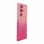 For Samsung Galaxy S25 Ultra 5G ENKAY Hat-Prince MagSafe Rainbow Gradient Silicone Phone Case with Lens Film(Pink Rose)