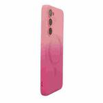 For Samsung Galaxy S25 5G ENKAY Hat-Prince MagSafe Rainbow Gradient Silicone Phone Case with Lens Film(Pink Rose)