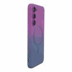 For Samsung Galaxy S25 5G ENKAY Hat-Prince MagSafe Rainbow Gradient Silicone Phone Case with Lens Film(Purple Blue)
