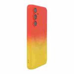 For Samsung Galaxy A55 ENKAY Hat-Prince MagSafe Rainbow Gradient Silicone Phone Case with Lens Film(Orange Yellow)