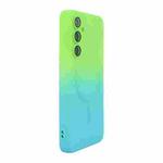For Samsung Galaxy A55 ENKAY Hat-Prince MagSafe Rainbow Gradient Silicone Phone Case with Lens Film(Green Blue)
