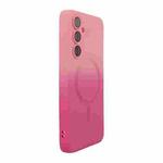 For Samsung Galaxy A15 ENKAY Hat-Prince MagSafe Rainbow Gradient Silicone Phone Case with Lens Film(Pink Rose)