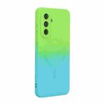 For Samsung Galaxy A36 5G ENKAY Hat-Prince MagSafe Rainbow Gradient Silicone Phone Case with Lens Film(Green Blue)
