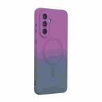 For Samsung Galaxy A36 5G ENKAY Hat-Prince MagSafe Rainbow Gradient Silicone Phone Case with Lens Film(Purple Blue)
