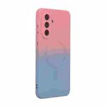 For Samsung Galaxy A56 5G ENKAY Hat-Prince MagSafe Rainbow Gradient Silicone Phone Case with Lens Film(Pink Blue)