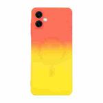 For Samsung Galaxy A06 4G / 5G ENKAY Hat-Prince MagSafe Rainbow Gradient Silicone Phone Case with Lens Film(Orange Yellow)