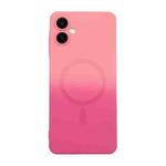 For Samsung Galaxy A06 4G / 5G ENKAY Hat-Prince MagSafe Rainbow Gradient Silicone Phone Case with Lens Film(Pink Rose)