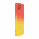 For iPhone 13 ENKAY Hat-Prince MagSafe Rainbow Gradient Silicone Phone Case with Lens Film(Orange Yellow)