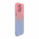 For iPhone 14 Pro ENKAY Hat-Prince MagSafe Rainbow Gradient Silicone Phone Case with Lens Film(Pink Blue)