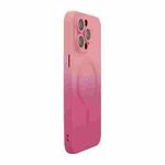 For iPhone 15 Pro ENKAY Hat-Prince MagSafe Rainbow Gradient Silicone Phone Case with Lens Film(Pink Rose)