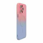 For iPhone 16 Pro ENKAY Hat-Prince MagSafe Rainbow Gradient Silicone Phone Case with Lens Film(Pink Blue)