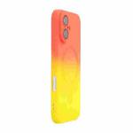 For iPhone 16 ENKAY Hat-Prince MagSafe Rainbow Gradient Silicone Phone Case with Lens Film(Orange Yellow)