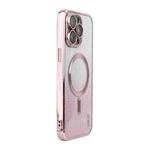 For iPhone 13 Pro ENKAY Hat-Prince Magnetic Glitter Plated Shockproof Phone Case with Lens Film(Pink)