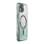 For iPhone 13 ENKAY Hat-Prince Magnetic Glitter Plated Shockproof Phone Case with Lens Film(Green)