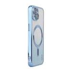 For iPhone 15 Plus ENKAY Hat-Prince Magnetic Glitter Plated Shockproof Phone Case with Lens Film(Blue)