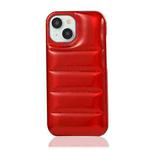 For iPhone 15 Plus Laser Aurora Down Jacket All-inclusive Phone Case(Red)