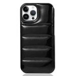 For iPhone 14 Pro Laser Aurora Down Jacket All-inclusive Phone Case(Black)