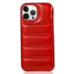 For iPhone 14 Pro Laser Aurora Down Jacket All-inclusive Phone Case(Red)