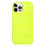 For iPhone 14 Pro Laser Aurora Down Jacket All-inclusive Phone Case(Green)