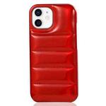 For iPhone 12 Laser Aurora Down Jacket All-inclusive Phone Case(Red)