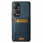 For Honor 70 Pro Suteni H02 Leather Wallet Stand Back Phone Case(Blue)