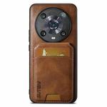 For Honor Magic4 Pro Suteni H02 Leather Wallet Stand Back Phone Case(Brown)