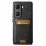For Honor 60 Pro Suteni H02 Leather Wallet Stand Back Phone Case(Black)