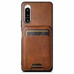 For Sony Xperia 5 IV Suteni H02 Leather Wallet Stand Back Phone Case(Brown)