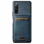 For Sony Xperia 10 IV Suteni H02 Leather Wallet Stand Back Phone Case(Blue)