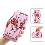 For Samsung Galaxy S22 5G Flower Multi-functional Crossbody Zipper Wallet Leather Phone Case(Pink)