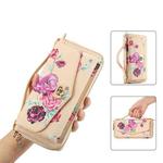 For Samsung Galaxy S22 5G Flower Multi-functional Crossbody Zipper Wallet Leather Phone Case(Yellow)