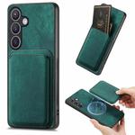 For Samsung Galaxy S24 5G Retro Leather Card Bag Magnetic Phone Case(Green)