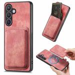 For Samsung Galaxy S24+ 5G Retro Leather Card Bag Magnetic Phone Case(Pink)