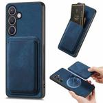 For Samsung Galaxy S24+ 5G Retro Leather Card Bag Magnetic Phone Case(Blue)