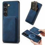 For Samsung Galaxy S23 5G Retro Leather Card Bag Magnetic Phone Case(Blue)