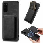 For Samsung Galaxy S20 Retro Leather Card Bag Magnetic Phone Case(Black)