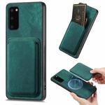 For Samsung Galaxy S20 Retro Leather Card Bag Magnetic Phone Case(Green)