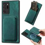 For Samsung Galaxy Note20 Ultra Retro Leather Card Bag Magnetic Phone Case(Green)