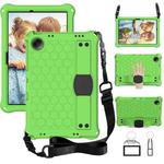 For Xiaomi Redmi Pad SE 11 2023 Honeycomb EVA Hybrid PC Tablet Case with Strap(Green+Black)