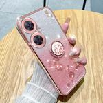 For Tecno Camon 19 Neo Gradient Glitter Immortal Flower Ring All-inclusive Phone Case(Pink)