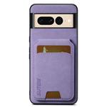 For Google Pixel 7 Pro Suteni H02 Litchi Leather Card Wallet Stand Back Phone Case(Purple)