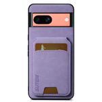 For Google Pixel 7a Suteni H02 Litchi Leather Card Wallet Stand Back Phone Case(Purple)